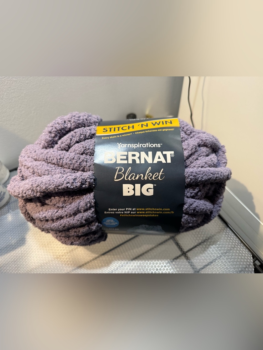 NWT Stitch n’ Win Bernat Blanket Big Jumbo #7 Periwinkle Yarn - 4 Skein Lot